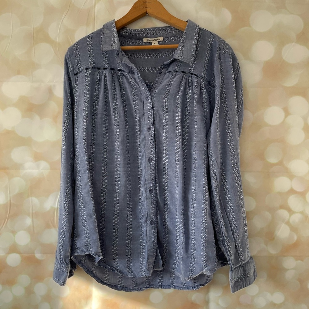 Vintage Marissa Olivia BlueButton Down Blouse
